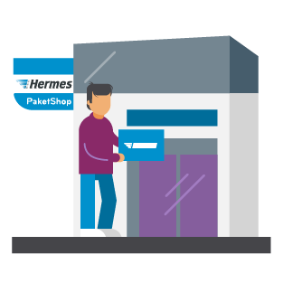 Hermes Paketshop Illustration