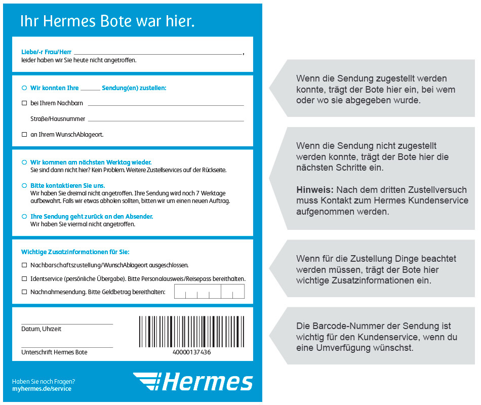 Benachrichtigungskarte